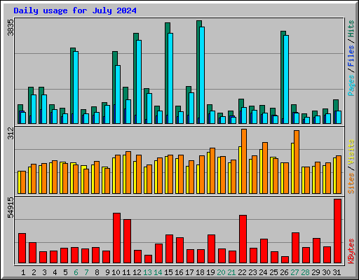 Daily usage for July 2024