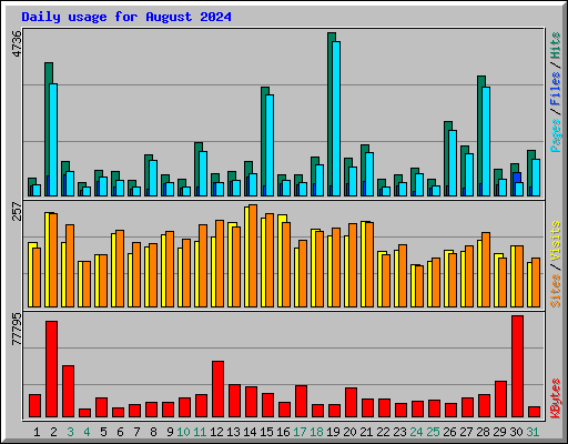 Daily usage for August 2024