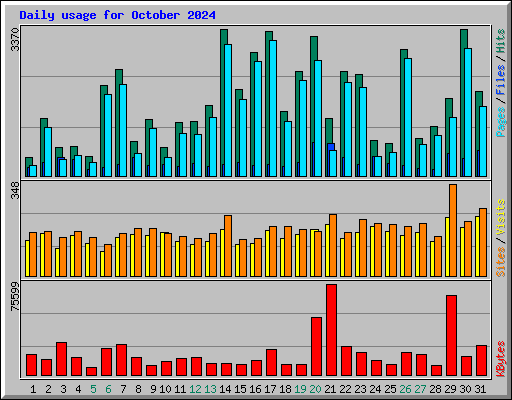 Daily usage for October 2024